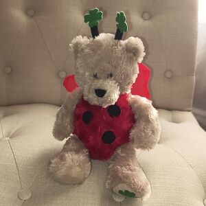 Vtg Ganz Twice The Luck Bear Rare Ladybug Costume Shamrock St Patrick's